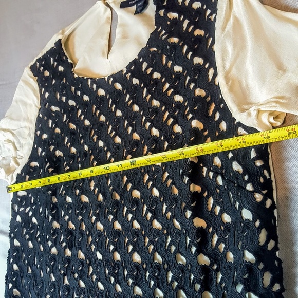 FRENCH CONNECTION Tunic Top Black Lace Textured, 8 - Picture 8 of 8